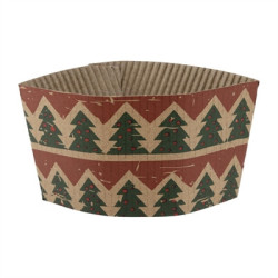 Fiesta Recyclable Christmas Cup Sleeves for 12oz Hot Cups (100 Pack)