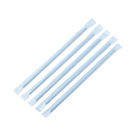 Fiesta Compostable Individually Wrapped Bendy Paper Straws Black (250 Pack)