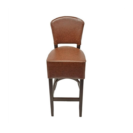 Hanoi Bar Chair in Dark Walnut with Bison Espresso Vinyl