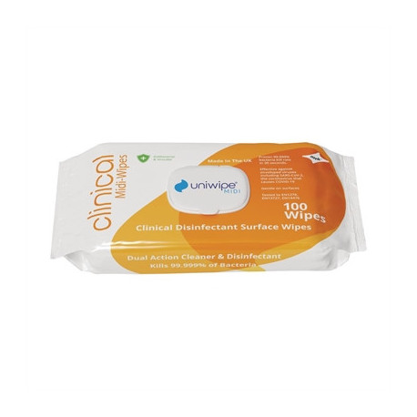 Uniwipe Clinical Disinfectant Midi-Wipes (100 Pack)