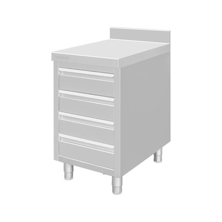 Vogue Stainless Steel 4 Drawer Workstation with 100mm Upstand