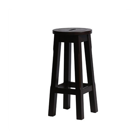 Wooden Top High Stool in Dark Walnut (2 Pack)