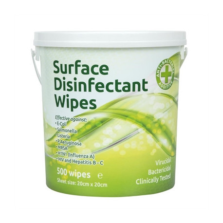 EcoTech Disinfectant Surface Wipes Bucket (500 Pack)