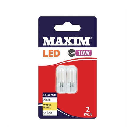 Maxim LED G4 Warm White Light Bulb 1.5/10w (2 Pack)