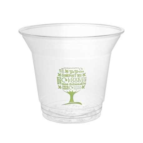 Vegware Slim Cold Cups Green Tree PLA 96-Series 256ml (1000 Pack)