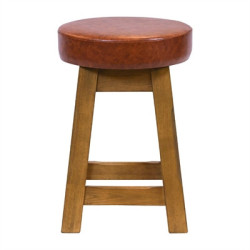 Everyday Wessex Weathered Oak Low Stool with Bison Tan Seat (2 Pack)