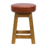 Everyday Wessex Weathered Oak Low Stool with Bison Tan Seat (2 Pack)