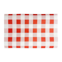 Fiesta Compostable Red Gingham Greaseproof Sheets 310x190mm (200 Pack)