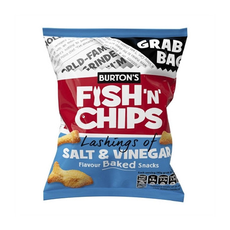Burton's Fish 'n' Chips Salt & Vinegar Grab Bags 40g (30 Pack)