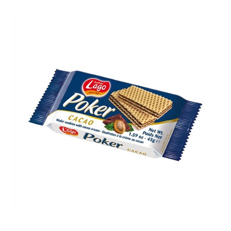 Gastone Lago Poker Cocoa Creme Wafers 45g (20 Pack)