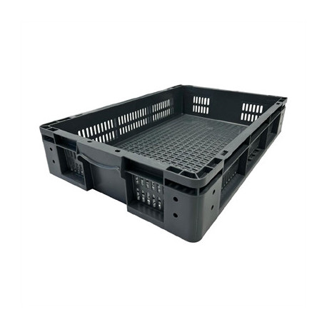 Vogue Perforated Plastic Storage Crate 600x400x120mm