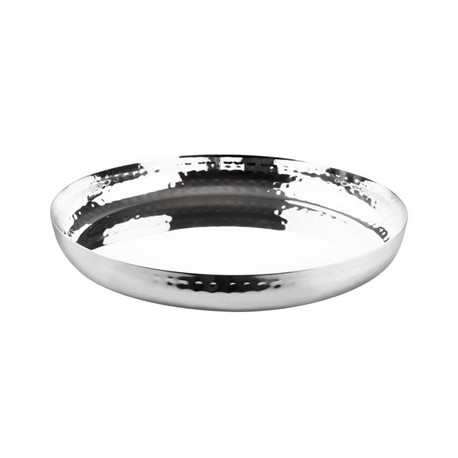 Olympia Hammered Stainless Steel Round Tray 260x35mm