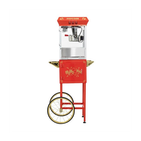 A1 Equipment 8oz Popcorn Machine with Cart Red