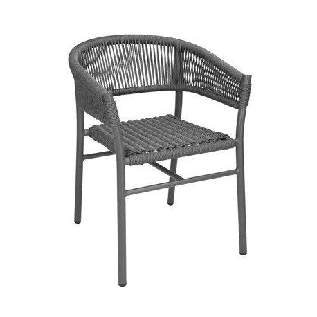 Bolero Florence Grey Mix Rope Twist Wicker Chairs (2 Pack)
