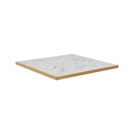 Omega Square Laminate Table Top White Carrara Marble 700x700mm