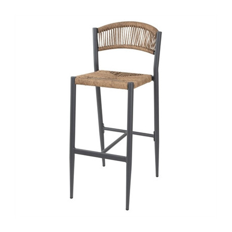 Bolero Eden PE Twist Rattan Outdoor Bar Stools Natural (2 Pack)