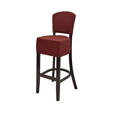 Hanoi Bar Chair in Dark Walnut with Shetland Scarlet Seatpad