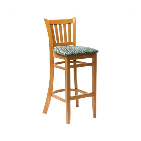 Manhattan Soft Oak Bar Chair with Green Diamond Padded Seat