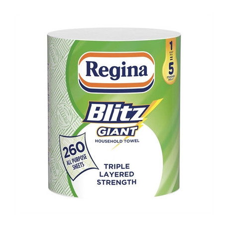 Regina Blitz Giant All Purpose Kitchen Roll 3Ply (6x1 Rolls Pack)