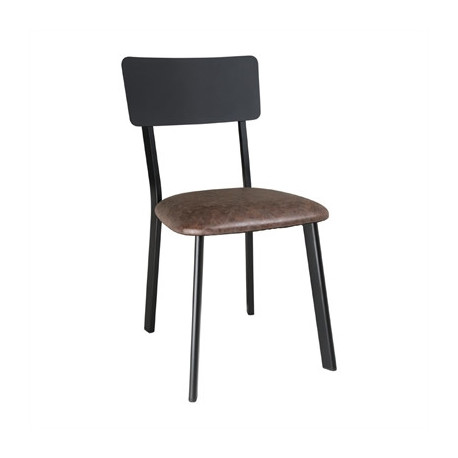 Bolero Metal & PU Side Chairs Vintage Mocha (4 Pack)