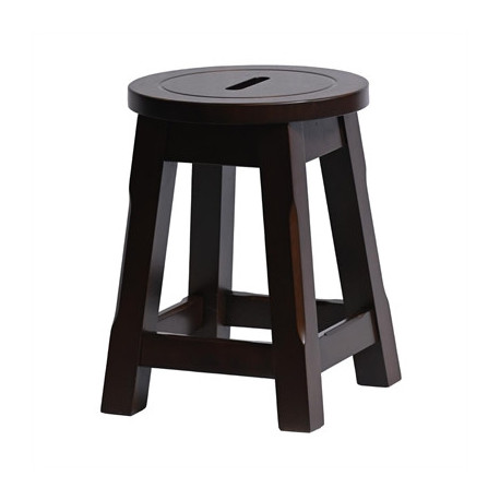 Wooden Top Low Stool in Dark Walnut (2 Pack)