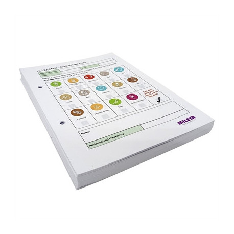 Chef Dishes Allergy Replacement Double-Sided Cards (50 Pack)
