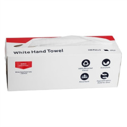 Nisbets Essentials White Hand Towels 1ply - 100 Sheets (36 Pack)
