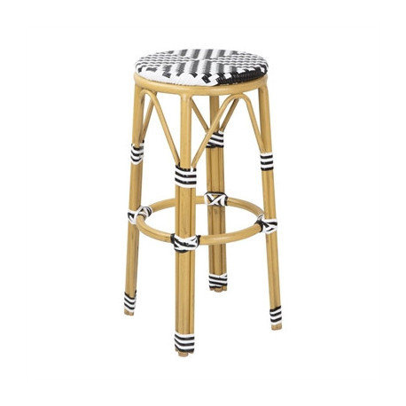 Bolero Parisian Style PE Rattan Bar Stools Black  (2 Pack)