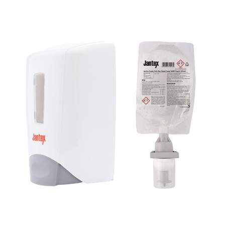 Jantex Manual Anti-Bac Soap Dispenser and Refill Bundle 500ml