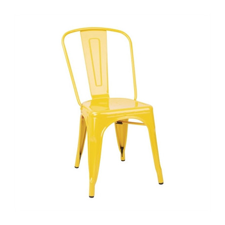 Bolero Bistro Steel Side Chairs Yellow (4 Pack)