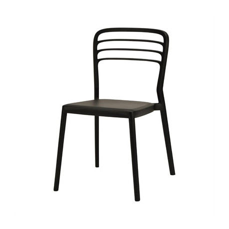 Newquay Ocean Plastic Outdoor Chair in Black (4 Pack)