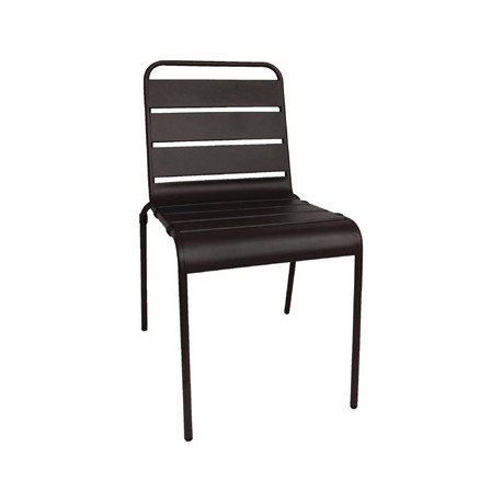 Bolero Amalfi Slatted Steel Side Chairs Black (4 Pack)