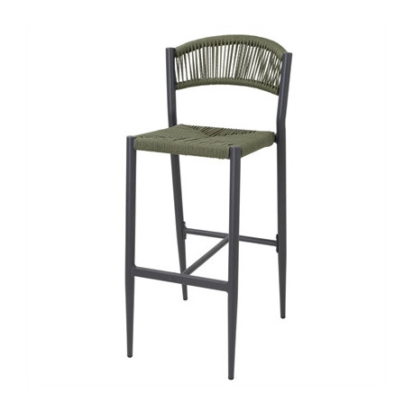 Bolero Eden PE Twist Rattan Outdoor Bar Stool Green (2 Pack)