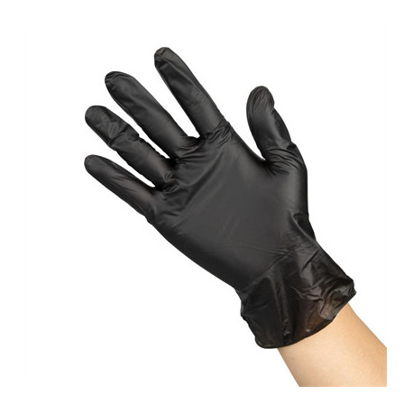 Hygiplas Vinyl Black Powder Free Glove L (100 Pack)