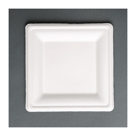 Fiesta Compostable Bagasse Square Plates 159mm (50 Pack)