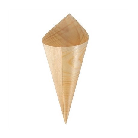 Fiesta Compostable Wooden Canape Cones 75mm (100 Pack)