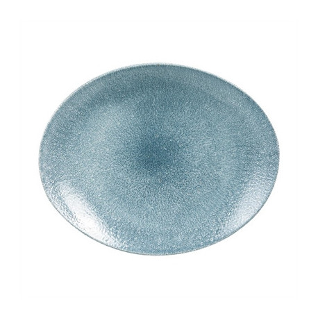 Churchill Studio Prints Raku Oval Coupe Plates Topaz Blue 317mm (12 Pack)