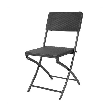Bolero Rattan Folding Chairs Black (2 Pack)
