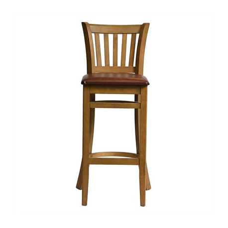 Manhattan Bar Chair in Weathered Oak with Bison Espresso Seat