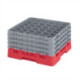 Cambro Camrack Red 36 Compartments Max Glass Height 238mm