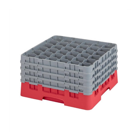 Cambro Camrack Red 36 Compartments Max Glass Height 238mm