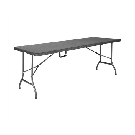 Bolero Rattan Rectangular Centre Folding Table Black 6ft