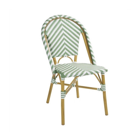 Bolero Parisian Style Rattan Side Chair Light Green (2 Pack)