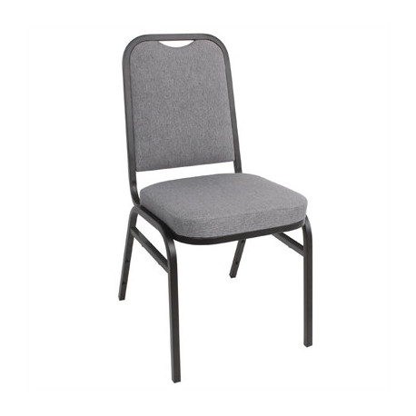 Bolero Square Back Banquet Chairs Black & Grey (4 Pack)