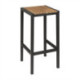 Bolero Black Steel & Acacia Wood Bar Stools (2 Pack)