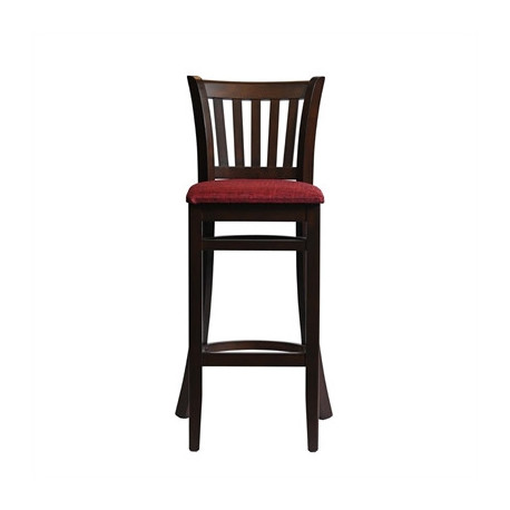 Manhattan Bar Chair in Dark Walnut with Shetland Scarlett Seat
