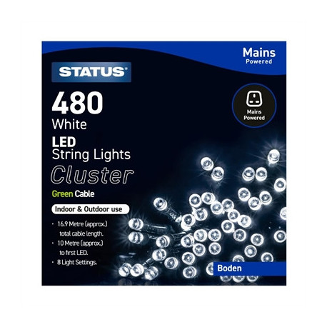 Status Boden 480 Cool White LED Indoor/Outdoor String Lights
