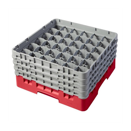 Cambro Camrack Red 36 Compartments Max Glass Height 215mm