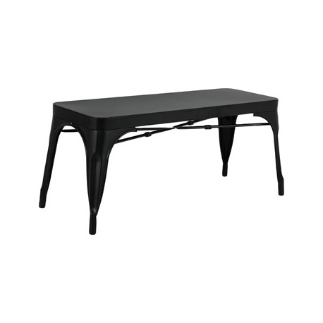 Bolero Bistro Metal Benches Black 1000mm (2 Pack)
