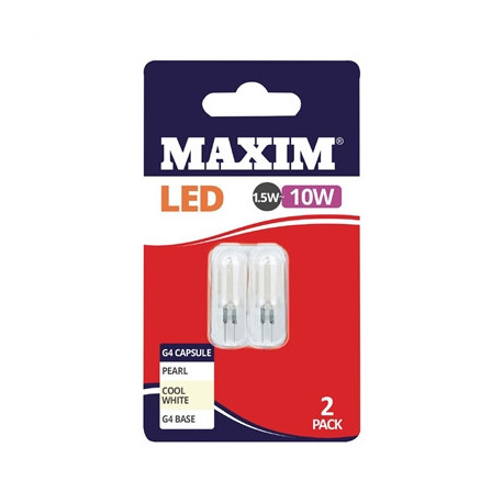 Maxim LED G4 Cool White Light Bulb 1.5/10w (2 Pack)